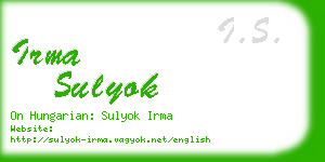 irma sulyok business card